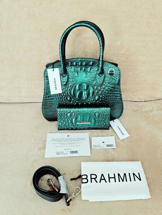 Brahmin Handbags - NWT Brahmin MYSTIC GREEN Rosetta w/Cordelia Wallet